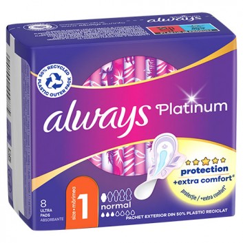 Always Platinum Normal 1 Podpaski ze skrzydełkami, 8 sztuk - obrazek 6 - Apteka internetowa Melissa